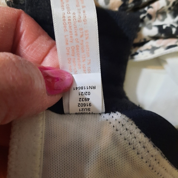 Cacique Black and White Floral Bra 44C - Picture 6 of 10